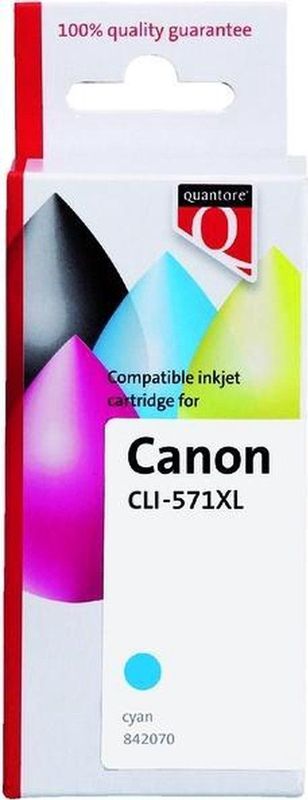Quantore - CLI-571XL Inktcartridge - Blauw - Alternatief voor Canon Printers