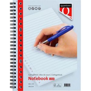 5x Collegeblok Quantore A5 lijn 17-gaats 80vel 70gr [5x]