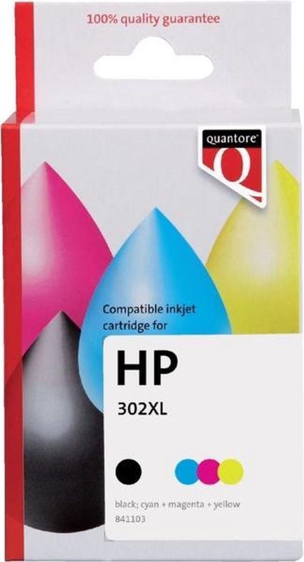 Inktcartridge quantore hp 302xl x4d37cn zw+kl