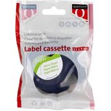 Quantore - Labeltape - 12mm x 4m - Papier - Wit - Zwart Opdruk