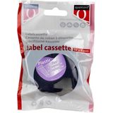 Quantore - Labeltape - Transparant Zwart - 12mm x 4m - Plastic