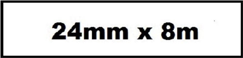 Quantore - Labeltape TZe-251 - 24mm x 8m - Zwart op Wit - Gelamineerd