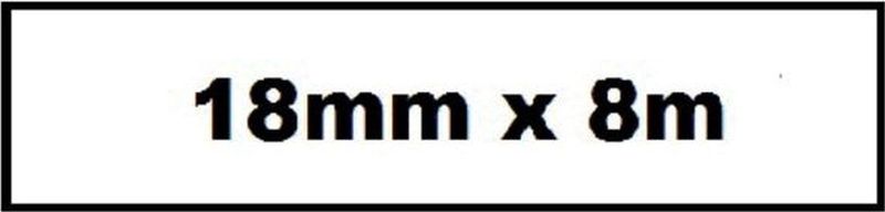 Quantore - TZE - Gelamineerde Tape - Wit met Zwarte Opdruk - 18mm x 8m