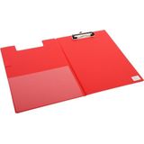 12 x Klembordmap Quantore - A4 -  rood - 100mm klem - met penlus - voordeelset