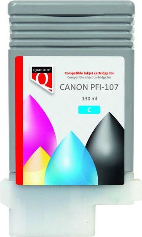 Inktcartridge Quantore alternatief tbv Canon PFI-107 blauw | 12 stuks