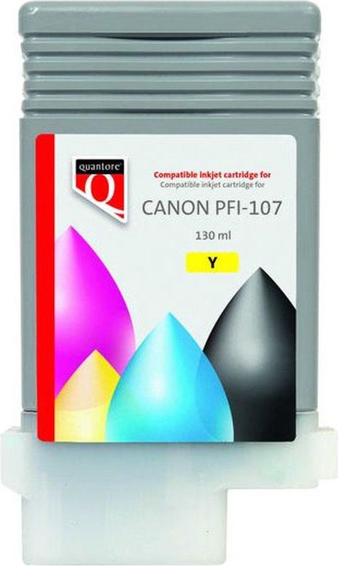 Inktcartridge Quantore alternatief tbv Canon PFI-107 geel | 12 stuks