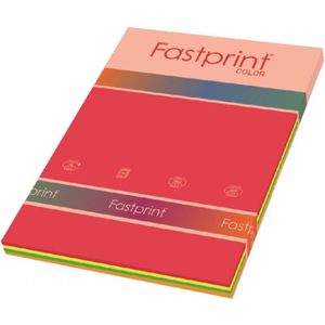 Kopieerpapier fastprint a4 80gr neon assorti | Pak a 100 vel