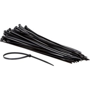 100 Tiewraps / kabelbinders 4,8x300mm zwart nylon