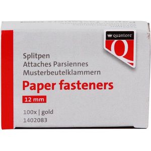 Splitpen quantore 12mm goud 100 stuks