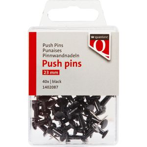 120x Push pins Quantore 40 stuks zwart