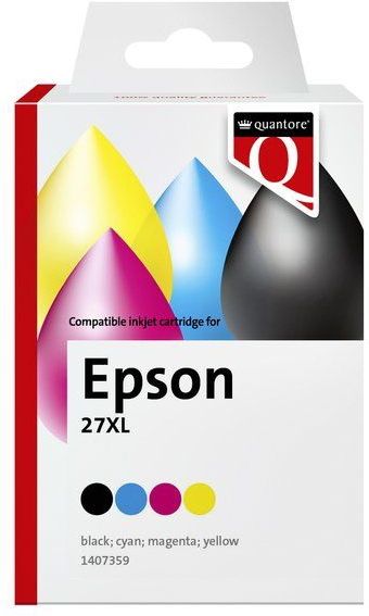 Quantore - Alternatief Inktcartridge - Zwart + 3 Kleur - Voor Epson 27XL