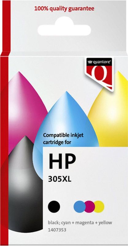 Quantore - HP 305XL - Inktcartridge - Zwart + Kleur - 2 Stuk