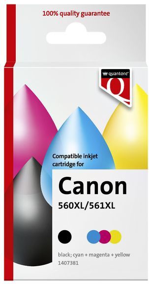 Quantore - PG560XL CL561XL - Inktcartridges - Zwart + Kleuren - 12 Stuks