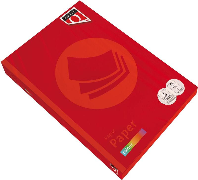 Quantore - Colour - Kopieerpapier - Felrood - A4 - 80gr - 500 vel