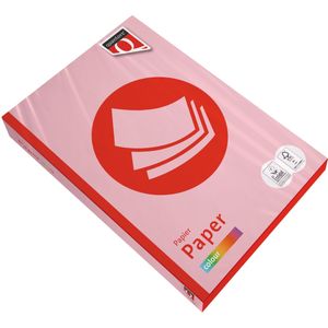 Kopieerpapier Quantore Colour A4 80gr roze 500 vel | 5 stuks
