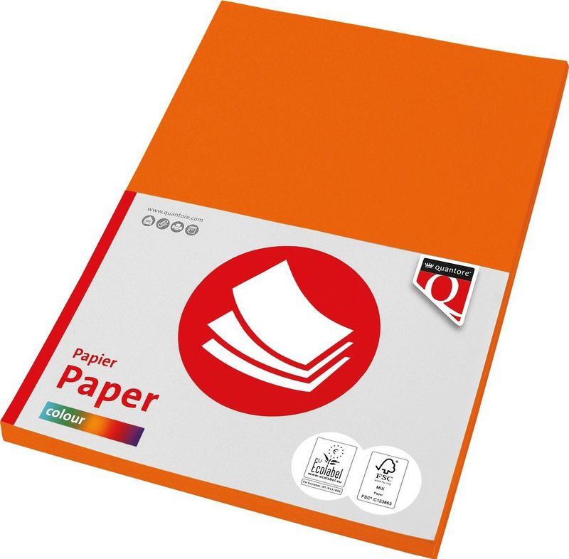 Kopieerpapier Quantore Colour A4 80gr oranje 100 vel