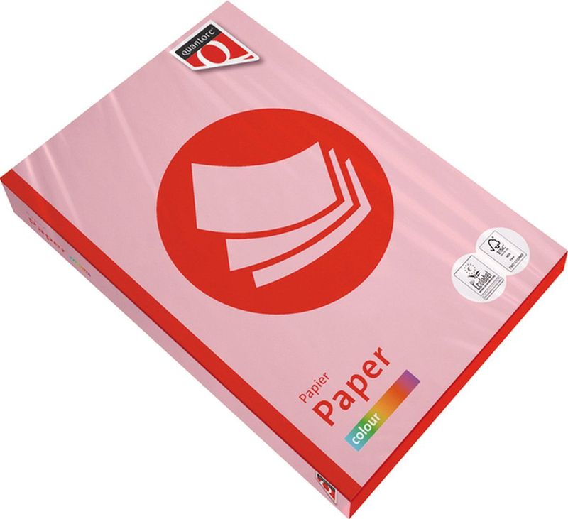 Kopieerpapier Quantore Colour A4 160gr roze 250 vel | 5 stuks
