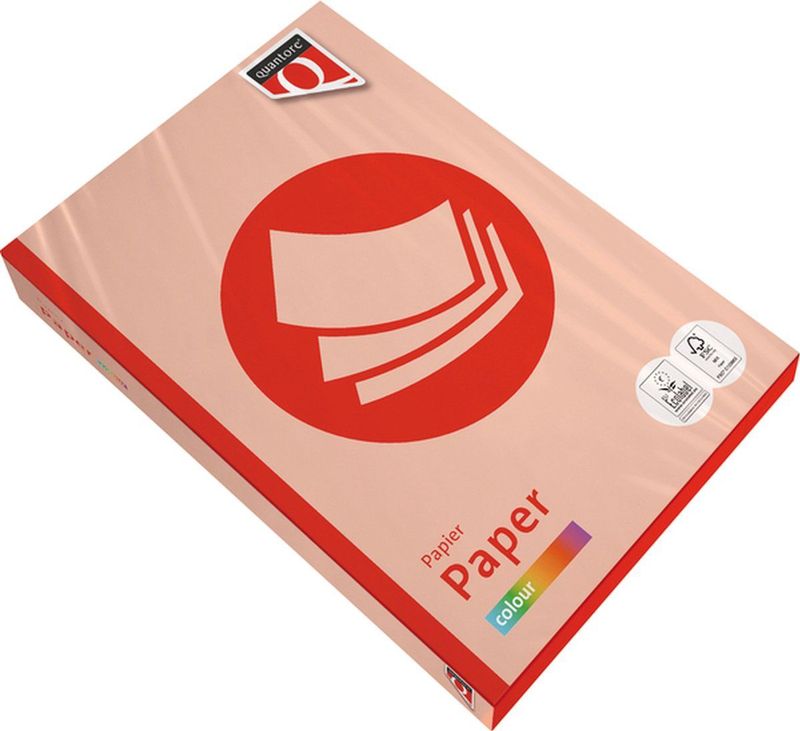Quantore - Kopieerpapier - A4 - 120gr - Zalm - 250 Vel - 5 Stuks
