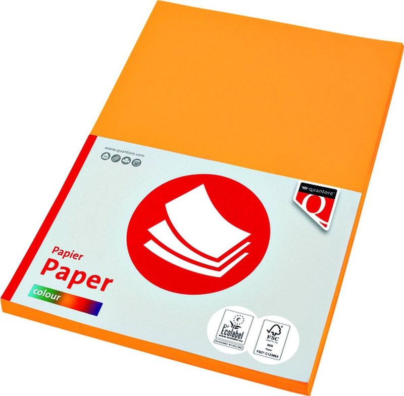 Quantore - Col-50 - Gekleurd Papier - Diepgeel - 160g A4 - 10 Stuks
