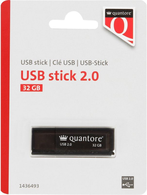 Quantore - USB-stick - Zwart - 32GB - USB 2.0