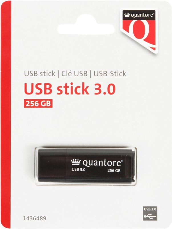 Quantore - USB-stick - Zwart - 256GB - USB 3.0