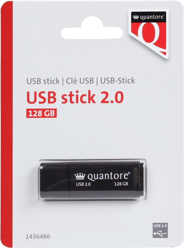 Quantore - USB-stick - Zwart - 128GB - USB 2.0