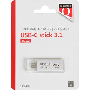 Quantore - USB-C - USB-stick - Zilver - 16GB - 3.1 - 400 stuks