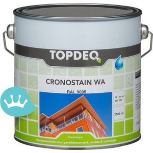 TOPDEQ CRONOSTAIN WA Beits voor Buiten - Wit- 2,5 Liter - Voor Geveltimmerwerk, Chalets, Schutting & Tuinhuisjes