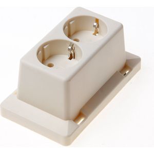 ABB - 3611W2 - Deksel m/2V Wandcontactdoos - Aarde - Voorbedraad