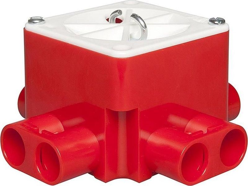 Inbouwdoos - Rood - Kunststof - Brandwerend - Vierkant