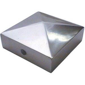 Paalafdekkap pyramidemodel 71x71 mm aluminium