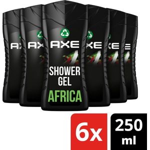 Axe Africa For Men - 6 x 250  ml - Douchegel - Voordeelverpakking