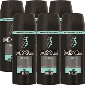 AXE Deodorant Bodyspray - Apollo - met de frisse geur van salie en cederhout - 6 x 150 ml