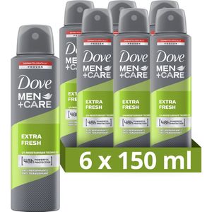 Dove Men+Care Extra Fresh Anti-Transpirant Deodorant Spray - 6 x 150 ml - Voordeelverpakking