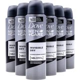 Dove Men+Care Invisible Dry Anti-transpirant Deodorant Spray - 6 x 150 ml - Voordeelverpakking