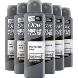 Dove Men+Care Invisible Dry Anti-transpirant Deodorant Spray - 6 x 150 ml - Voordeelverpakking