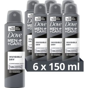 Dove Men+Care Invisible Dry Anti-transpirant Deodorant Spray - 6 x 150 ml - Voordeelverpakking
