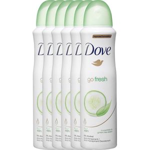 Dove Go Fresh Cucumber & Green Tea Women - 6 x 150 ml - Deodorant Spray - Voordeelverpakking