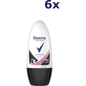 6x50ml Rexona Women MotionSense Invisible Pure Voordeelverpakking Deoroller