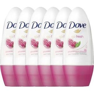 Dove Go Fresh Pomegranate & Lemon Verbena Women - 6 x 50 ml - Deodorant Roller - Voordeelverpakking