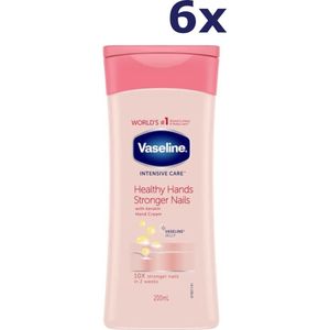 6x Vaseline Intensive Care Healthy Hands & Stronger Nails handcrème (200 ml)