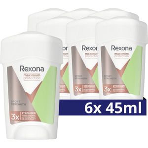6x Rexona Deodorant Stick Cream Maximum Protection Sport Strength 45 ml