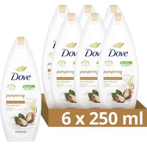 Dove Pampering Sheabutter & Vanille Douchegel - 6 x 250 ml - Voordeelverpakking