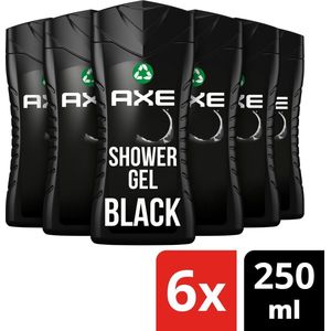 Axe Black For Men - 6 x 250  ml - Douchegel - Voordeelverpakking
