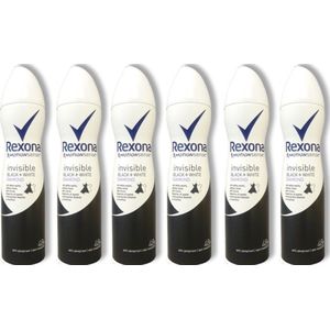 Rexona Invisible Black & White Diamond Deo Spray XL - Voordeelverpakking 6 x 250 ML