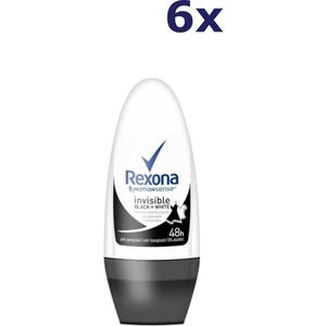 6x Rexona Deo Roll-on – Invisible Black & White 50 ml