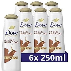 Dove Oil Care verzorgende shampoo voor haar, verpakking van 6 stuks (6 x 250 ml)