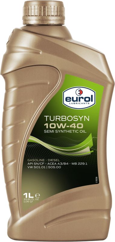 Eurol - Turbosyn MotorOlie - 10W40 A3/B4 - 1L - Semi-Synthetisch