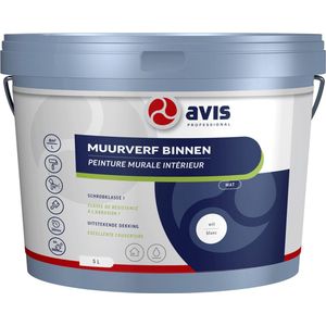 Avis Permoglaze Muurverf Mat - Wit - 1 Liter