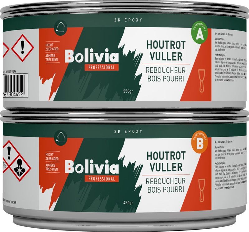 Bolivia - 2K Epoxy Houtrotvuller - Crème - 2 Componenten Epoxyhars